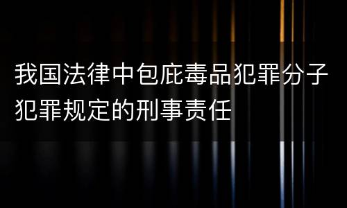 我国法律中包庇毒品犯罪分子犯罪规定的刑事责任