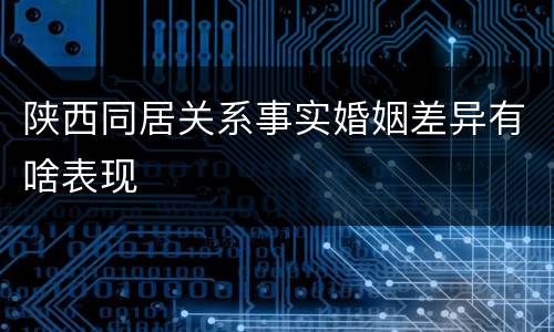 陕西同居关系事实婚姻差异有啥表现