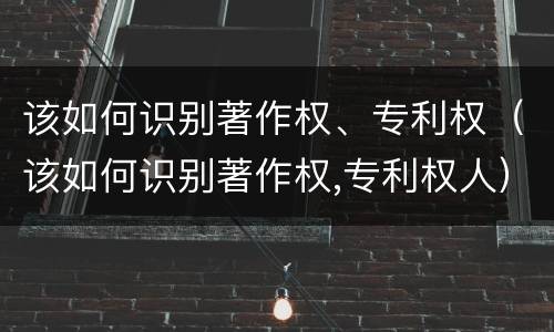 该如何识别著作权、专利权（该如何识别著作权,专利权人）
