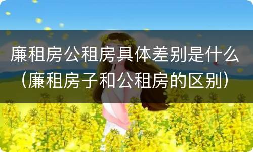 廉租房公租房具体差别是什么（廉租房子和公租房的区别）