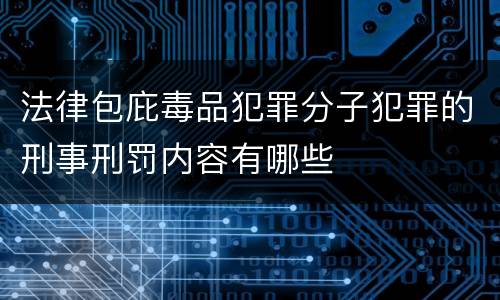 法律包庇毒品犯罪分子犯罪的刑事刑罚内容有哪些