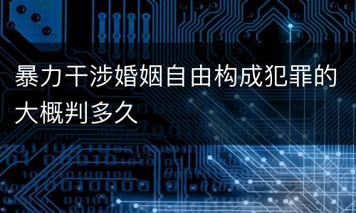 暴力干涉婚姻自由构成犯罪的大概判多久
