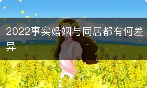 2022事实婚姻与同居都有何差异