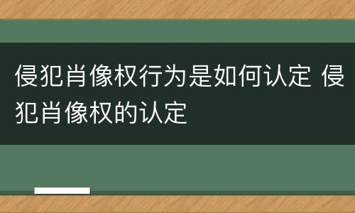侵犯肖像权行为是如何认定 侵犯肖像权的认定