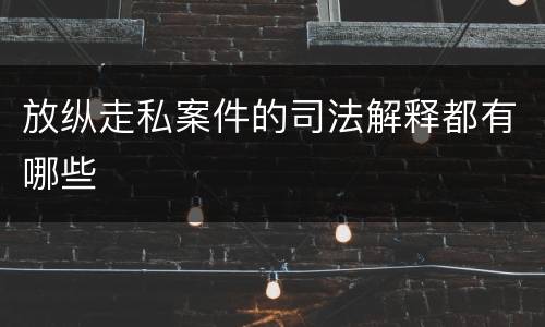 放纵走私案件的司法解释都有哪些
