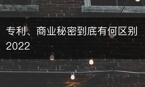 专利、商业秘密到底有何区别2022