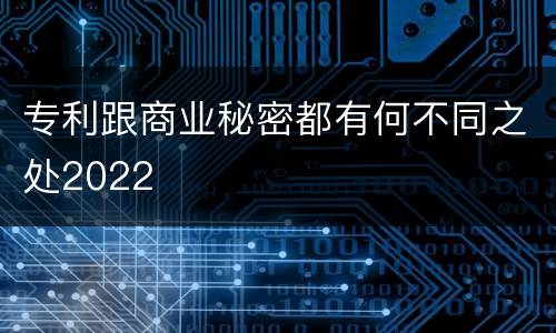 专利跟商业秘密都有何不同之处2022