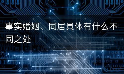 事实婚姻、同居具体有什么不同之处