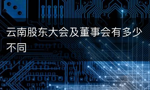 云南股东大会及董事会有多少不同
