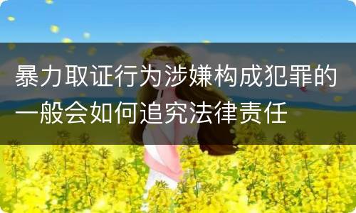 暴力取证行为涉嫌构成犯罪的一般会如何追究法律责任