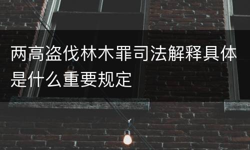 两高盗伐林木罪司法解释具体是什么重要规定
