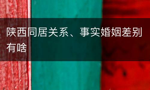 陕西同居关系、事实婚姻差别有啥