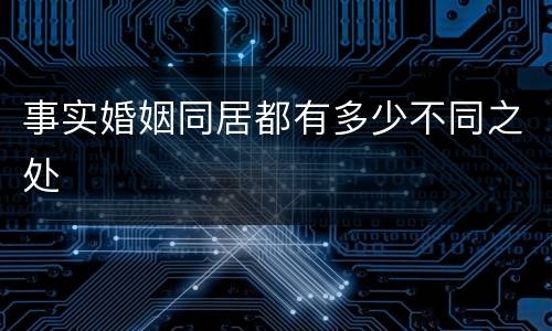 事实婚姻同居都有多少不同之处