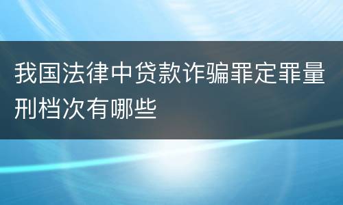 我国法律中贷款诈骗罪定罪量刑档次有哪些