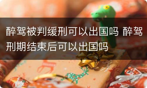 醉驾被判缓刑可以出国吗 醉驾刑期结束后可以出国吗