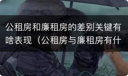 公租房和廉租房的差别关键有啥表现（公租房与廉租房有什么不同）