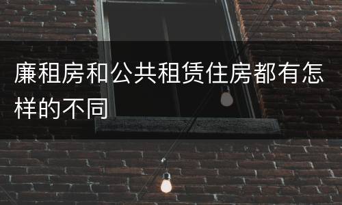 廉租房和公共租赁住房都有怎样的不同