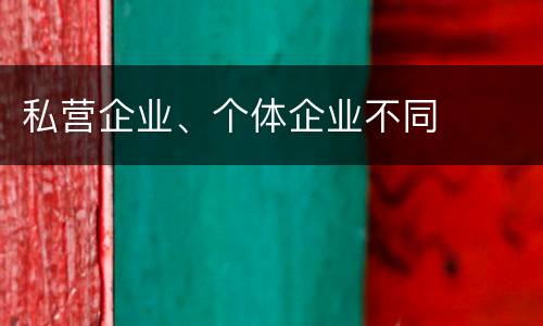 私营企业、个体企业不同