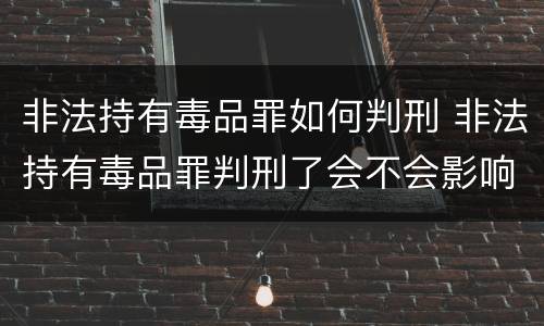 非法持有毒品罪如何判刑 非法持有毒品罪判刑了会不会影响孩子