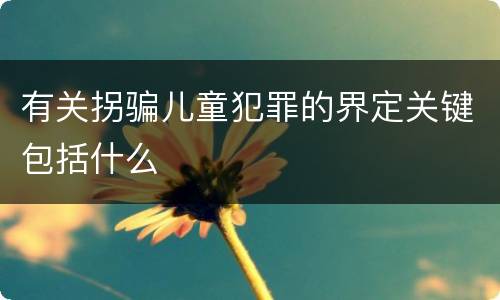 有关拐骗儿童犯罪的界定关键包括什么