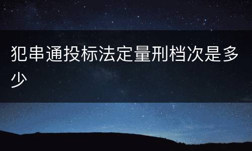 犯串通投标法定量刑档次是多少