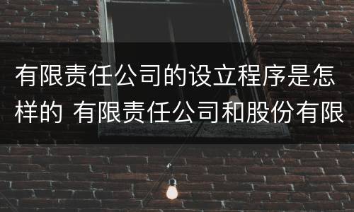 有限责任公司的设立程序是怎样的 有限责任公司和股份有限公司的设立程序