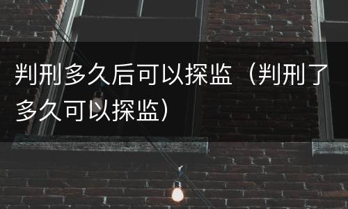 判刑多久后可以探监（判刑了多久可以探监）