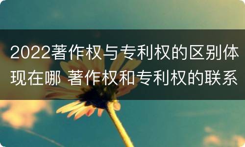 2022著作权与专利权的区别体现在哪 著作权和专利权的联系和区别