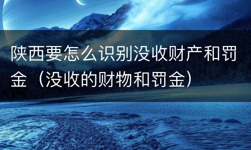 陕西要怎么识别没收财产和罚金（没收的财物和罚金）