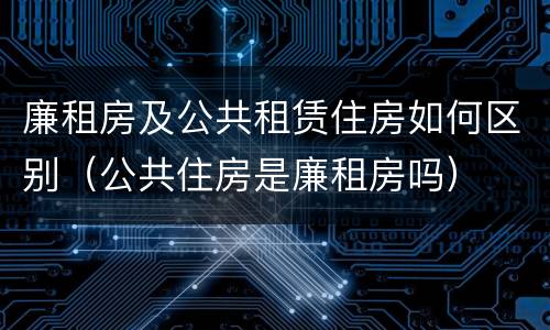 廉租房及公共租赁住房如何区别（公共住房是廉租房吗）