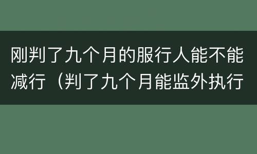 刚判了九个月的服行人能不能减行（判了九个月能监外执行吗）