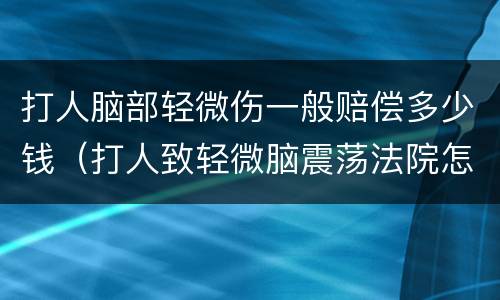 打人脑部轻微伤一般赔偿多少钱（打人致轻微脑震荡法院怎样判）
