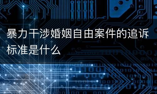 暴力干涉婚姻自由案件的追诉标准是什么