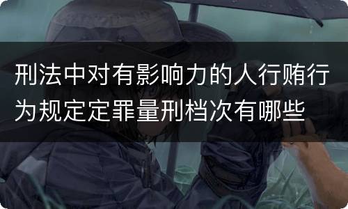 刑法中对有影响力的人行贿行为规定定罪量刑档次有哪些