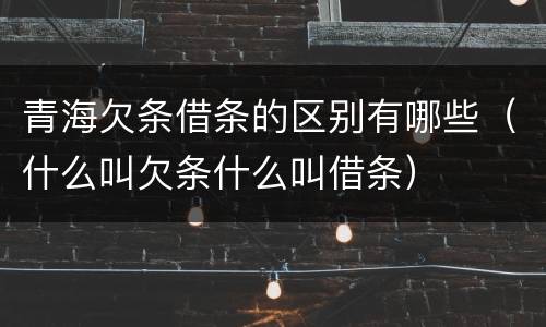 青海欠条借条的区别有哪些（什么叫欠条什么叫借条）