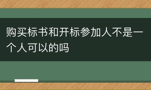 购买标书和开标参加人不是一个人可以的吗