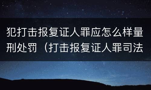 犯打击报复证人罪应怎么样量刑处罚（打击报复证人罪司法解释）