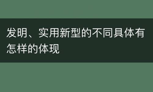 发明、实用新型的不同具体有怎样的体现