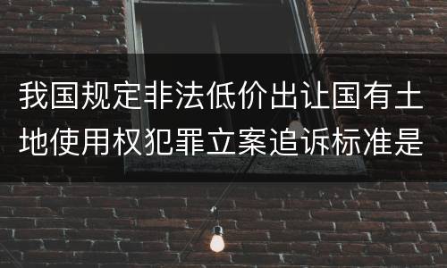 我国规定非法低价出让国有土地使用权犯罪立案追诉标准是怎么样规定