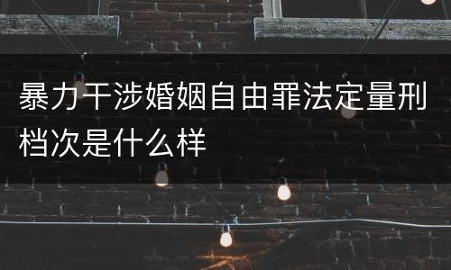 暴力干涉婚姻自由罪法定量刑档次是什么样