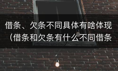 借条、欠条不同具体有啥体现（借条和欠条有什么不同借条书写）
