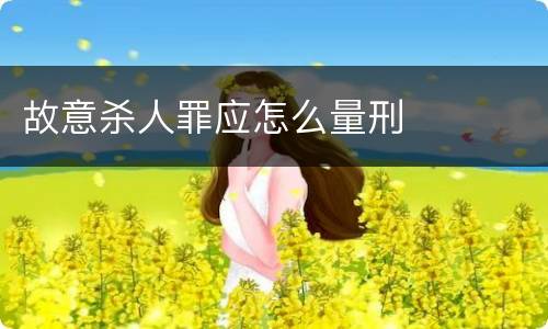 故意杀人罪应怎么量刑