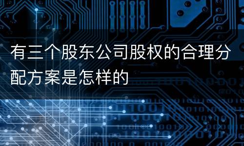 有三个股东公司股权的合理分配方案是怎样的