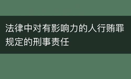 法律中对有影响力的人行贿罪规定的刑事责任