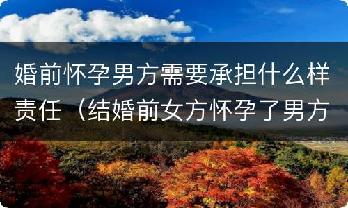 婚前怀孕男方需要承担什么样责任（结婚前女方怀孕了男方该负怎样的责任?）