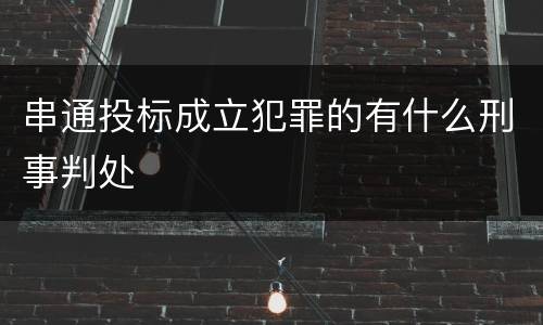 串通投标成立犯罪的有什么刑事判处