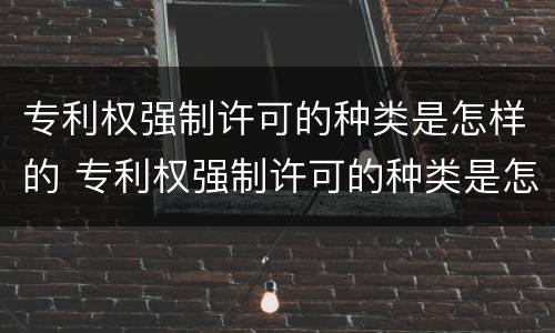 专利权强制许可的种类是怎样的 专利权强制许可的种类是怎样的类型