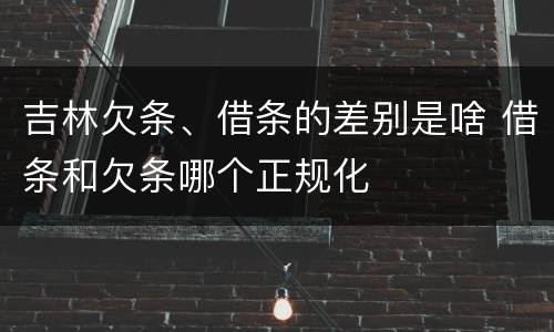 吉林欠条、借条的差别是啥 借条和欠条哪个正规化