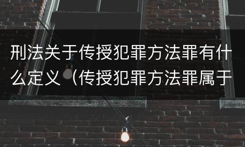 刑法关于传授犯罪方法罪有什么定义（传授犯罪方法罪属于什么罪）