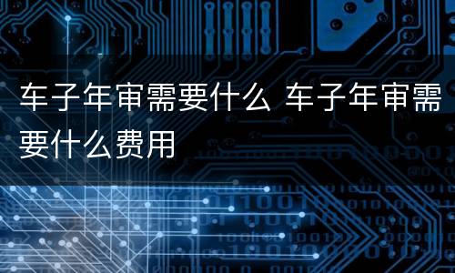 车子年审需要什么 车子年审需要什么费用